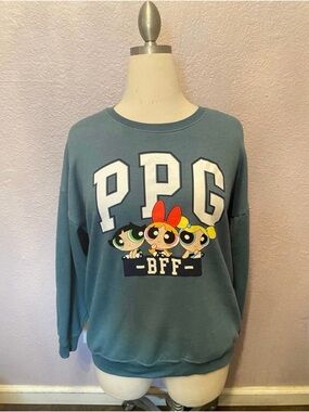 Cartoon Network Teal Powerpuff Girls 'PPG BFF' Sweatshirt